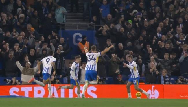 هدف برايتون الثاني في مرمي مانشستر سيتي بالدوري الانجليزي