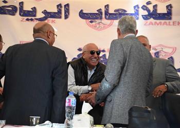 صور حضور حسين لبيب وأعضاء مجلس الزمالك الجمعية العمومية للنادي
