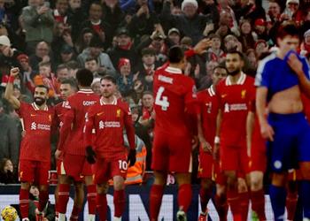 فيديو محمد صلاح يقود ليفربول للفوز بثلاثية على ليستر سيتي في الدوري الإنجليزي