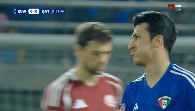 محمد دحام كاد ان يسجل هدف رائع للكويت امام قطر بكاس الخليج