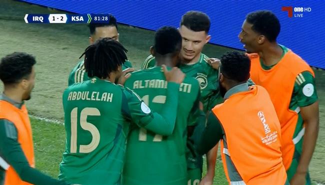 هدف عبدالله الحمدان الاول الرائع في مرمي العراق بكاس الخليج