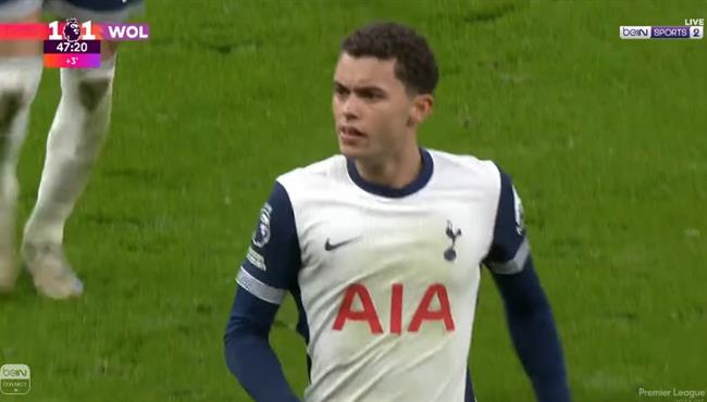 هدف توتنهام الثاني في مرمي ولفرهامبتون بالدوري الانجليزي