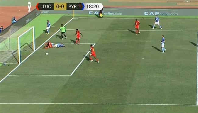 مروان حمدي يهدر هدف محقق لـ بيراميدز امام دجوليبا في دوري ابطال افريقيا