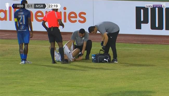 اصابة ميدو جابر وخروجه في مباراة المصري وبلاك بول بكأس الكونفيدرالية