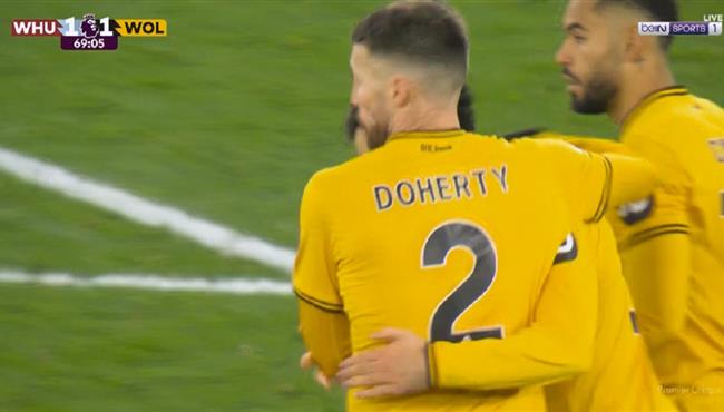 هدف تعادل ولفرهامبتون مع وست هام 1 1 الدوري الانجليزي