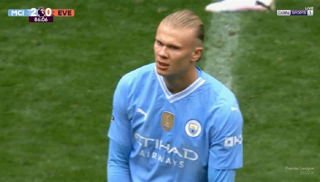 هدف هالاند الثاني الرائع في مرمي ايفرتون بالدوري الانجليزي