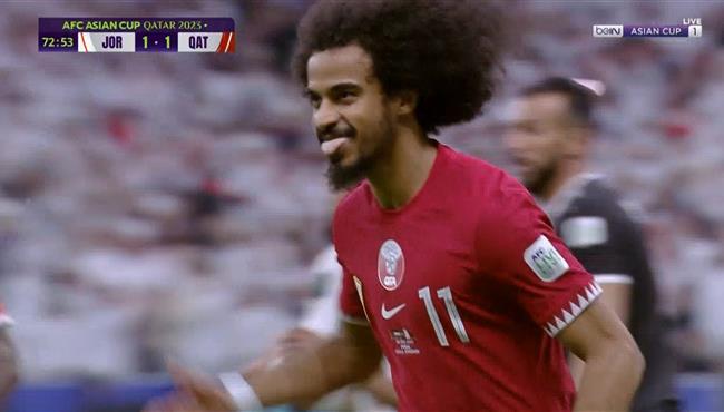هدف قطر الثاني في مرمي الاردن بنهائي كأس اسيا اكرم عفيف