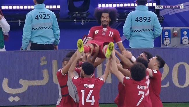 فرحه لاعبي قطر بعد الفوز علي الاردن والتتويج بكأس اسيا 2023