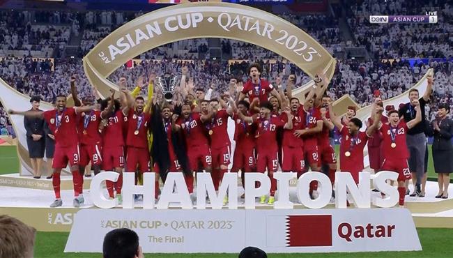 مراسم تتويج منتخب قطر بطلا لكأس اسيا 2023
