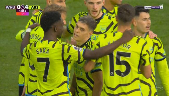 اهداف مباراة ارسنال ووست هام 6 0 الدوري الانجليزي