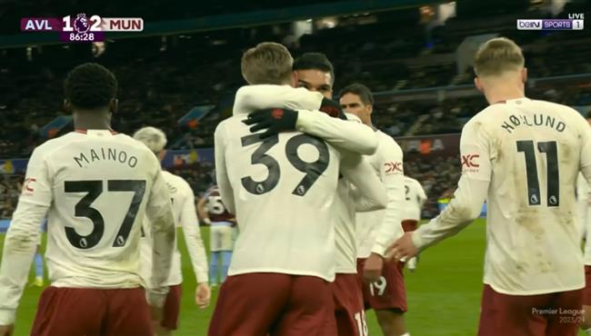 اهداف مباراة مانشستر يونايتد واستون فيلا 2 1 الدوري الانجليزي