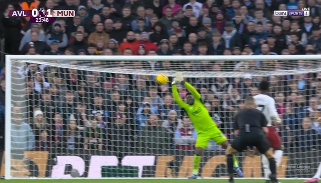 تصدي اونانا الرائع يحرم استون فيلا من تسجيل هدف امام مانشستر يونايتد بالدوري الانجليزي