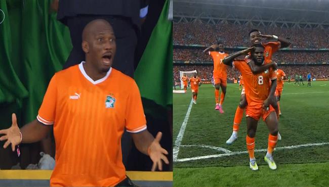 هدف تعادل كوت ديفوار مع نيجيريا بنهائي كأس امم افريقيا وفرحه دروجبا الهستيريه