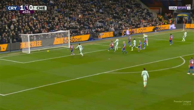 فرصة خطيرة من تشيلسي علي مرمي كريستال بالاس بالدوري الانجليزي