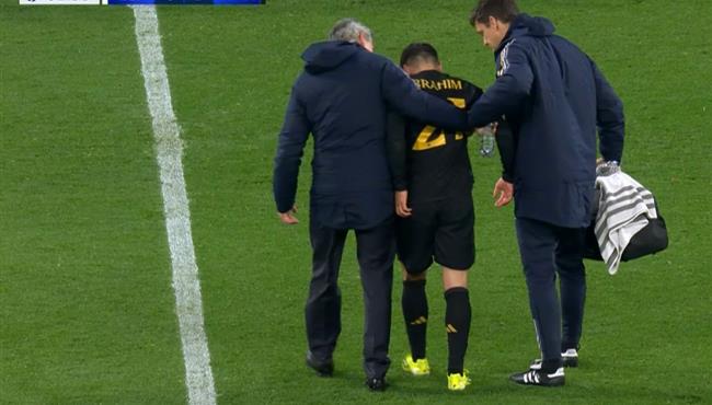 اصابة ابراهيم دياز في مباراة ريال مدريد ولايبزيج بدوري ابطال اوروبا
