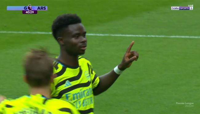 هدف ساكا الاول في مرمي بيرنلي بالدوري الانجليزي