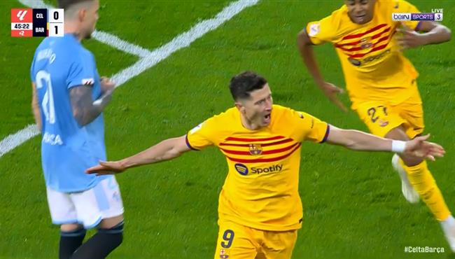 هدف ليفاندوفسكي الاول في مرمي سيلتا فيجو بالدوري الاسباني