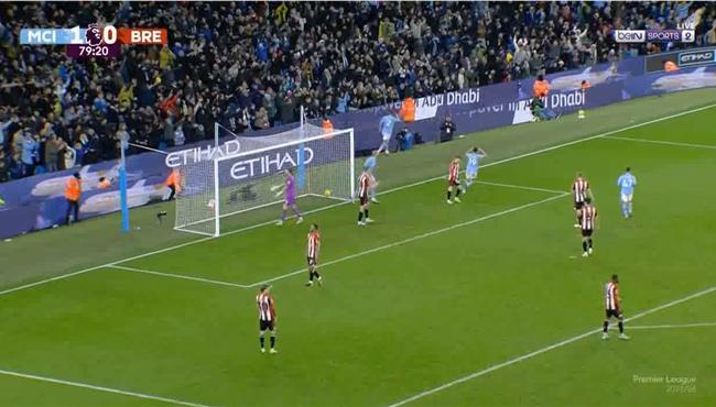 هدف مانشستر سيتي الملغي امام برينتفورد بالدوري الانجليزي