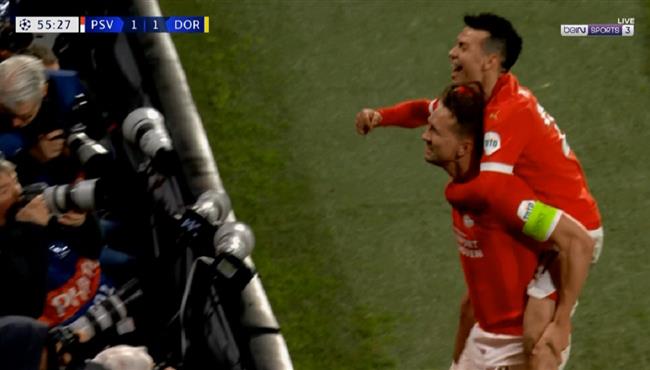 هدف تعادل ايندهوفن مع بوروسيا دورتموند بدوري ابطال اوروبا