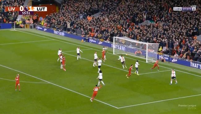 هدف ليفربول الاول في مرمي لوتون تاون بالدوري الانجليزي