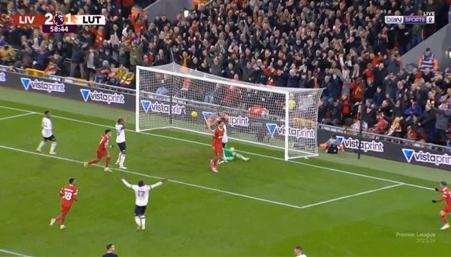 هدف ليفربول الثاني في مرمي لوتون تاون بالدوري الانجليزي