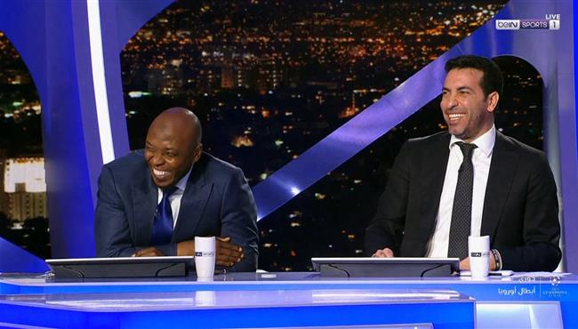 بسبب تييري هنري لقطة طريفه بين محمد ابو تريكه وحاتم الطرابلسي في ستوديو بي ان سبورت