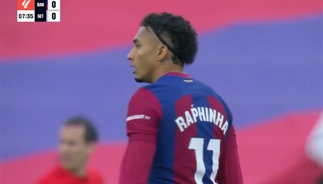 رافينيا كاد ان يسجل هدف خرافي بالكعب امام خيتافي في الدوري الاسباني