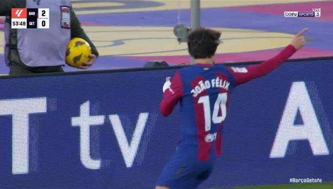 هدف برشلونة الثاني في مرمي خيتافي بالدوري الاسباني جواو فيليكس