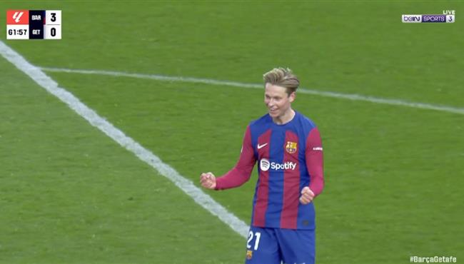 هدف برشلونة الثالث في مرمي خيتافي فرينكي دي يونج