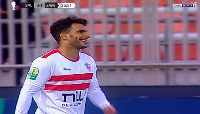 العارضة تحرم احمد سيد زيزو من تسجيل هدف امام ابو سليم الليبي بكأس الكونفيدرالية