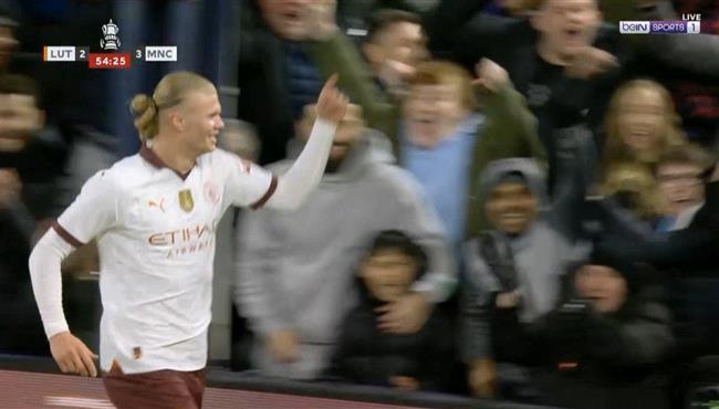 هدف هالاند الرابع في مرمي لوتون تاون بكاس الاتحاد الانجليزي