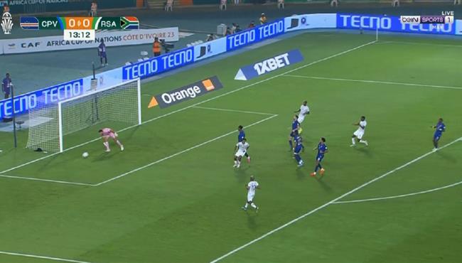 فرصة خطيرة من جنوب افريقيا علي مرمي الرأس الاخضر بكأس امم افريقيا