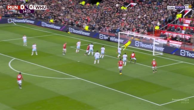 برونو فيرنانديز كاد ان يسجل هدف عالمي في مرمي وست هام بالدوري الانجليزي