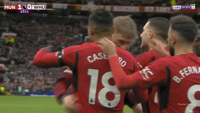 اهداف مباراة مانشستر يونايتد ووست هام 3 0 الدوري الانجليزي