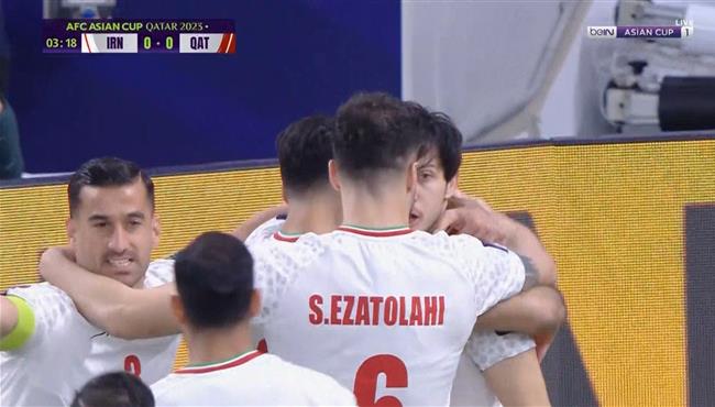 هدف ايران الاول الرائع في مرمي قطر بنصف نهائي كأس اسيا