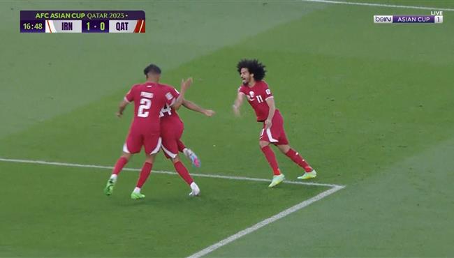 هدف تعادل قطر مع ايران 1 1 نصف نهائي كأس اسيا
