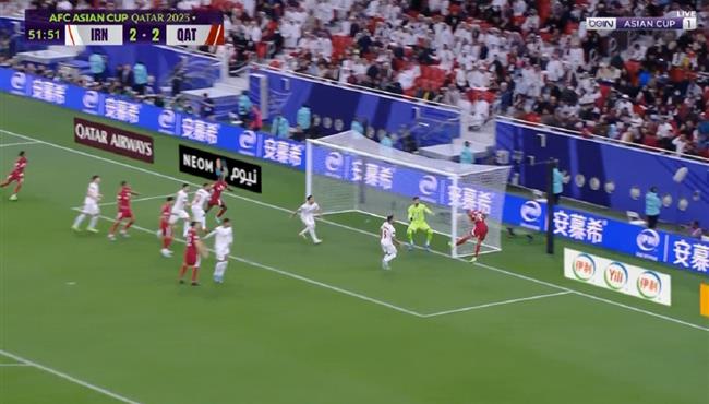 انقاذ مدافع ايران الرائع من علي خط المرمي يحرم قطر من هدف مؤكد