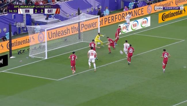 استبسال دفاعي رائع من لاعبي قطر امام ايران في نصف نهائي كأس اسيا