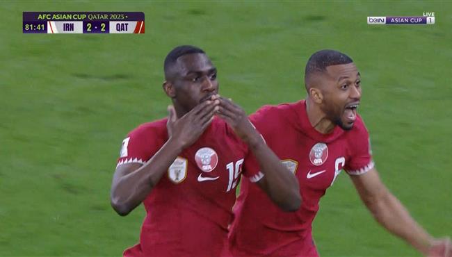 هدف قطر الثالث القاتل في مرمي ايران بنصف نهائي كأس اسيا المعز علي