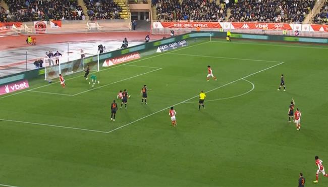 هدف موناكو الملغي امام باريس سان جيرمان بالدوري الفرنسي