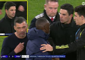فيديو تصرف مخز مدرب بورتو يوضح سبب مشادته مع أرتيتا بعد فوز آرسنال