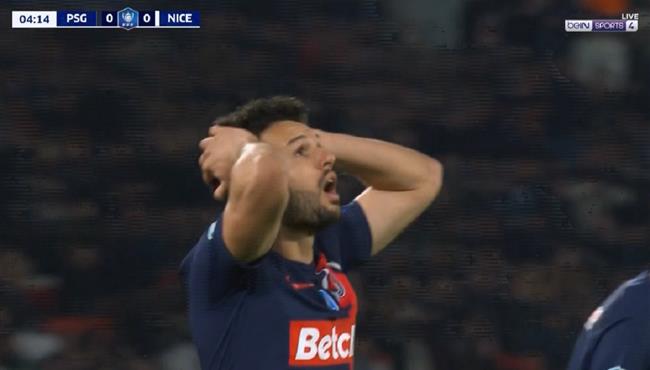 جونزالو راموس يهدر فرصة هدف محقق امام نيس بكأس فرنسا