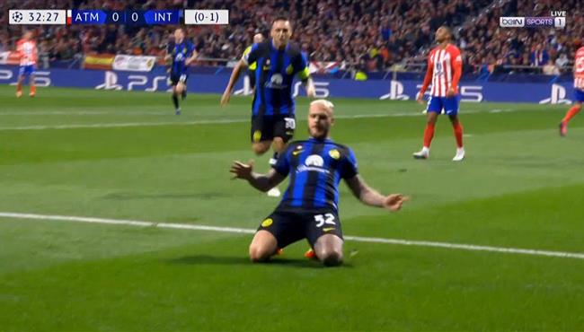 هدف انتر ميلان الاول في مرمي اتلتيكو مدريد بدوري ابطال اوروبا