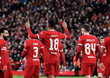 فيديو كودي جاكبو يسجل هدف ليفربول السادس أمام سبارتا براج