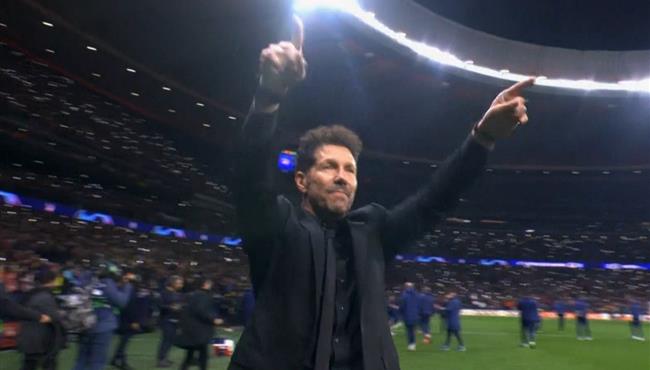 فرحة وتأثر سيميوني بعد فوز اتلتيكو مدريد المثير علي انتر ميلان في دوري ابطال اوروبا