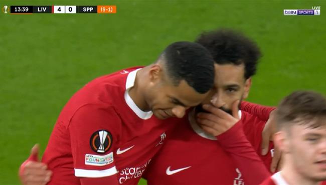 هدف جاكبو الاول في مرمي سبارتا براج بالدوري الاوروبي اسيست محمد صلاح