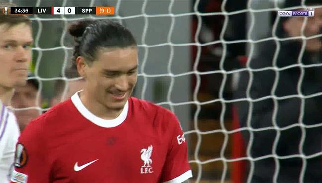 داروين نونيز يهدر هدف محقق لليفربول امام سبارتا براج بالدوري الاوروبي