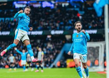 فيديو ثنائية برناردو سيلفا تقود مانشستر سيتي لنصف نهائي كأس الاتحاد الإنجليزي أمام نيوكاسل