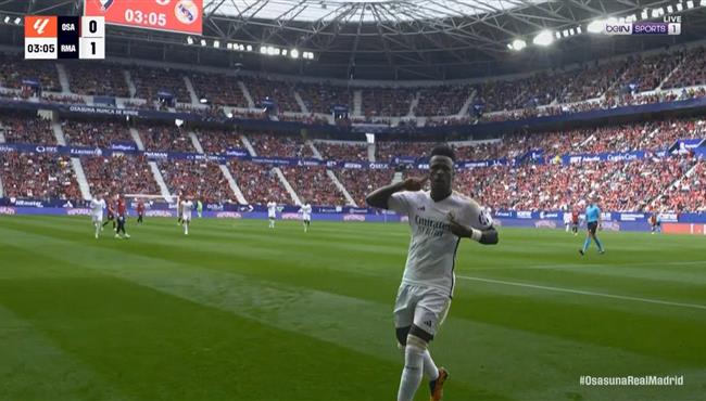 هدف فينيسيوس جونيور الاول في مرمي اوساسونا بالدوري الاسباني