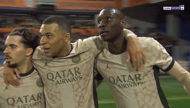 هدف مبابي الاول في مرمي موبلييه بالدوري الفرنسي